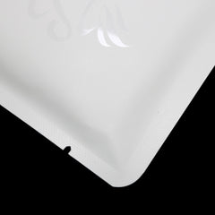 Matte Vanilla Bean White Aluminum Open Bottom Bag with Glossy Drip Coffee Design