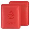 Matte Aluminum Open Bottom Bag with Glossy Drip Coffee Design - Coffee Bean Red