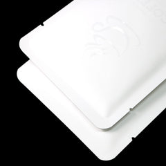 Matte Vanilla Bean White Aluminum Open Bottom Bag with Glossy Drip Coffee Design