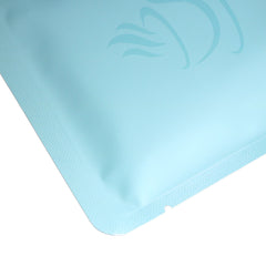 Matte Bluebean Aluminum Open Bottom Bag with Glossy Drip Coffee Design