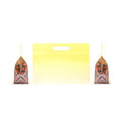 Gradient Sunrise Yellow Clear Side Gusset Stand Strong® Bags with Die-Cut Handle