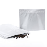 Double-Sided Glossy Iced Coffee Arctic White Horizontal Mylar StandStrong™ Coffee Valve Bags