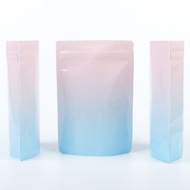 QQ Studio® Glossy Double-Sided Cotton Candy Pink Two-Tone Ombre Gradient Mylar Stand QuickQlick™ Bags