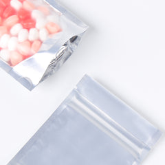 Half Off White Metallic Mylar Stand Strong® Bags