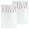 Rosey White Matte Flower Girl Design Open Bottom Bags - Rosey White