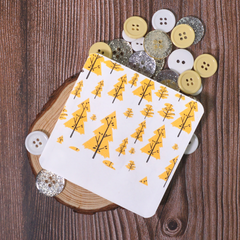 Forest Yellow Paper Tree Design Open Top Bags