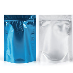 Single Side Matte Electric Energy Blue Metallic Mylar Stand Strong® Coffee Valve Bags