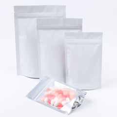 Half Off White Metallic Mylar Stand Strong® Bags