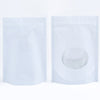 Glossy Round Window Plastic and Mylar Stand Strong® Coffee Valve Bags - Pick-me-up Purity White