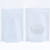 Glossy Pick-me-up Purity White Round Window Plastic and Mylar Stand Strong® Coffee Valve Bags