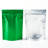 Single Side Matte Emerald Bean Green Metallic Mylar Stand Strong® Coffee Valve Bags