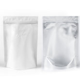 Single Side Matte Shake it Off White Metallic Mylar Stand Strong® Coffee Valve Bags