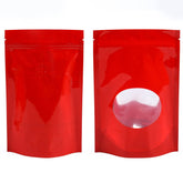 Glossy Round Window Plastic and Mylar Stand Strong® Coffee Valve Bags