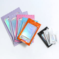 Holographic Interior Flat Zipper Seal Bags with Window