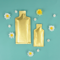 Glossy Nectar Gold Aluminum Bottle Shape Open Bottom Bags