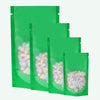 Matte Half Color Plastic Open Top Stand Up SlickSeal™ Bags - Half Spring Green
