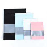 Aluminum Flat Zipper Seal Bags with Matte Frosted Window