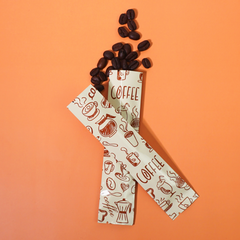 Cream Yellow Coffee Designed Foil SlickSeal™ Stick Pouches