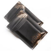 Matte Black Gold Leaf Foil Flat Zipper Seal Bags