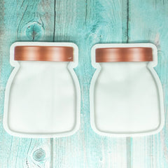 Copper Lid Powder White Jar Shaped Flat Plastic QuickQlick® Bags