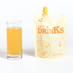 Matte Starfruit Yellow Designed Drink Pouches with Screw Cap Spout