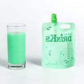 Matte Melon Green Designed Drink Pouches with Screw Cap Spout