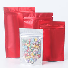 Matte Half Brick Red Metallic Mylar Stand Strong® Bags