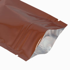 Glossy Hazelnut Brown Metallic Mylar Flat QuickQlick® Bag
