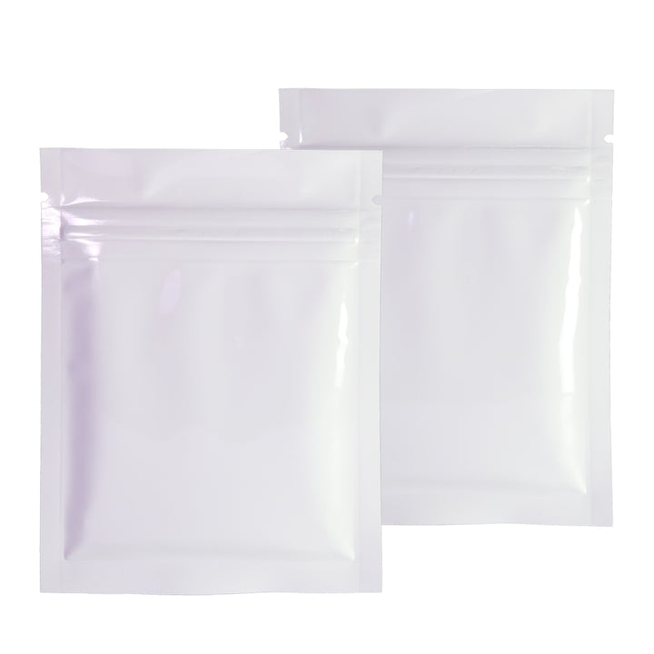 QQ Studio® Glossy Milky White Metallic Mylar Flat QuickQlick™ Bags