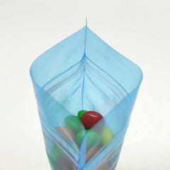 Glossy Clear Ocean Blue Plastic Flat QuickQlick® Bags
