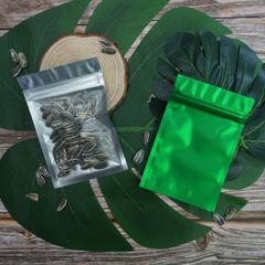 Half Emerald Green Metallic Mylar Flat QuickQlick® Bags