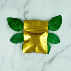 Glossy Half Gold Rush Window Mylar Flat QuickQlick® Bags