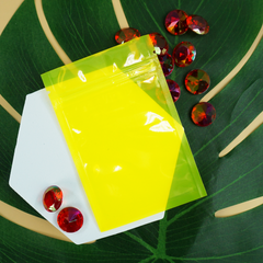 Glossy Limeade Yellow Transparent Plastic Flat QuickQlick® Bags