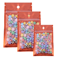 Matte Half Citrus Orange Window with Inner Color Mylar Flat QuickQlick® Bags