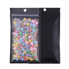 Matte Single-Side Display Flat Zipper Seal Plastic Bags with Hang Hole