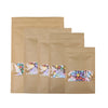 Vintage Brown Kraft Flat Packaging Bags with Clear Window - Vintage Brown