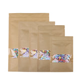 Vintage Brown Kraft Flat Packaging Bags with Clear Window