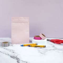 Matte Primrose Pink Flat QuickQlick® Zipper Seal Pouches