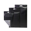 Matte Mylar Foil Zipper Seal Bags with Transparent Side and Triangle Hang Hole - Half Foggy Night Black