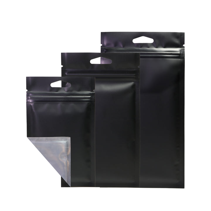 QQ Studio® Transparent Side and Matte Mylar Foil QuickQlick™ Bags with Triangle Hang Hole
