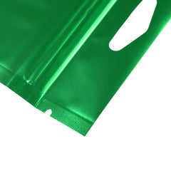 Matte Mylar Foil Zipper Seal Bags with Transparent Side and Triangle Hang Hole