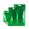 Matte Mylar Foil Zipper Seal Bags with Transparent Side and Triangle Hang Hole - Half Sage Green