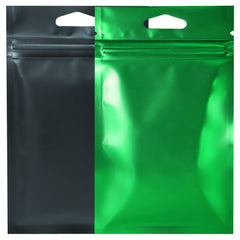 Matte Mylar Foil Zipper Seal Bags with Transparent Side and Triangle Hang Hole