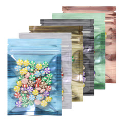Flat Zipper Seal Bags – Transparent Stripe Design Mylar Foil QuickQlick® Style