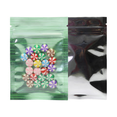 Half Green Apple Stripe Design Mylar Foil Flat QuickQlick® Bags