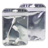 Glossy Chrome Silver Mylar QuickQlick® Bags with Rounded Top and Hang Hole
