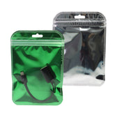 Glossy Half Shamrock Green Mylar QuickQlick® Bags with Rounded Top and Hang Hole