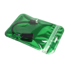 Glossy Half Shamrock Green Mylar QuickQlick® Bags with Rounded Top and Hang Hole