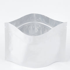 Double-Sided Glossy Arctic White Horizontal Mylar Stand Strong® Bags