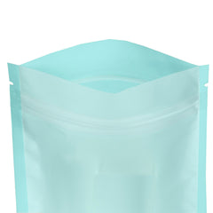 Flat Zipper Seal Bags – Biscuit Blue Matte with Frosted Window